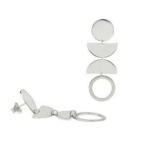 Pendientes Originales | LINEARGENT Pendientes originales de diseño círculos y semicírculos