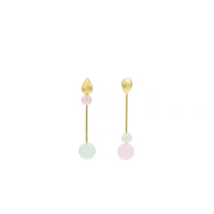 Pendientes Originales | LINEARGENT Pendientes originales de plata diseño con piedras de colores baño en oro