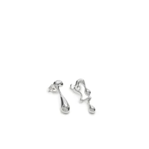 Pendientes Originales | LINEARGENT Pendientes originales de plata diseño goteo asimétrico