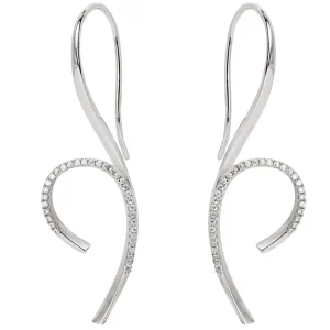 Pendientes Originales | Pendientes Largos | LINEARGENT Pendientes originales de plata diseño moderno curvado