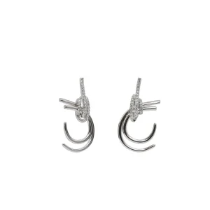 Pendientes Originales | LINEARGENT Pendientes originales de plata diseño nudo circonitas