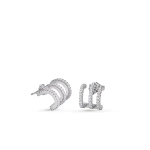 Pendientes Originales | LINEARGENT Pendientes originales diseño carril curvo de circonitas
