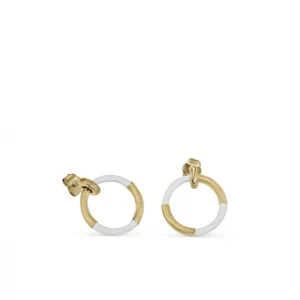 Pendientes Originales | LINEARGENT Pendientes originales diseño combinado de esmalte blanco