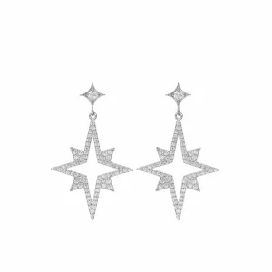 Pendientes Originales | Pendientes Largos | LINEARGENT Pendientes originales diseño de destello y estrella