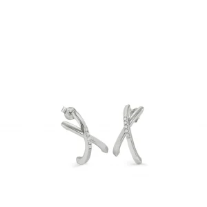 Pendientes Originales | LINEARGENT Pendientes originales diseño de dos bandas cruzadas