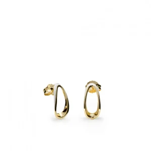 Pendientes Originales | LINEARGENT Pendientes originales diseño irregular con esmalte blanco