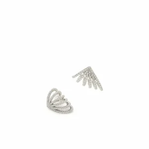 Pendientes Originales | Pendientes Trepadores | LINEARGENT Pendientes originales diseño lóbulo con circonitas