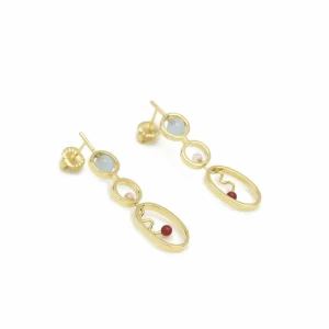Pendientes Originales | Pendientes Largos | LINEARGENT Pendientes originales diseño móvil con cuarzos adamantinos