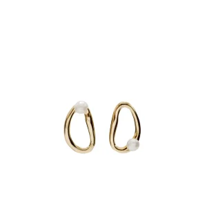 Pendientes Originales | Pendientes Perlas | LINEARGENT Pendientes originales diseño ovalado con mini perla