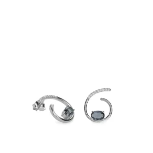 Pendientes De Piedras De Colores | LINEARGENT Pendientes originales diseño semiabierto y gema central