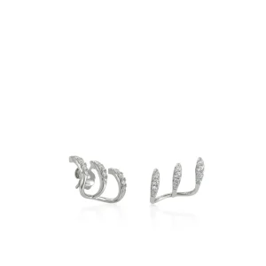 Pendientes Trepadores | LINEARGENT Pendientes originales diseño tres garras con circonitas