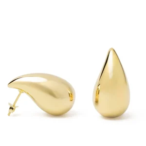 Pendientes Originales | LINEARGENT Pendientes originales en forma de gota grande dorada