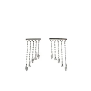 Pendientes Largos | LINEARGENT Pendientes originales estilo cortina con circonitas