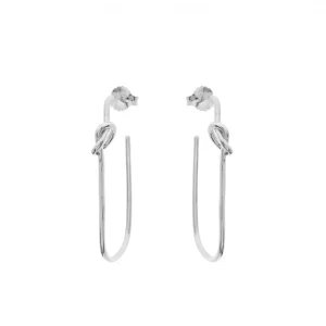 Pendientes Originales | LINEARGENT Pendientes originales plata largos con diseño de nudo