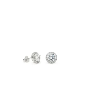 Pendientes Pequeños | LINEARGENT Pendientes pequeños brillantes de plata diseño circular y circonitas