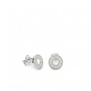 Pendientes Pequeños | LINEARGENT Pendientes pequeños brillantes diseño de círculo y circonitas