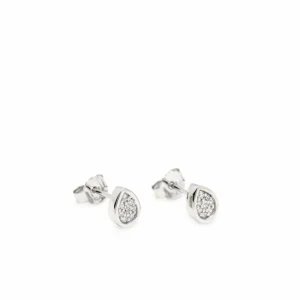 Pendientes Pequeños | LINEARGENT Pendientes pequeños brillantes plata motivo gota