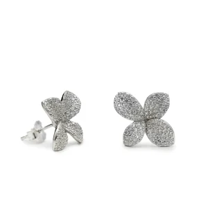 Pendientes Pequeños | LINEARGENT Pendientes pequeños con circonitas en forma flor