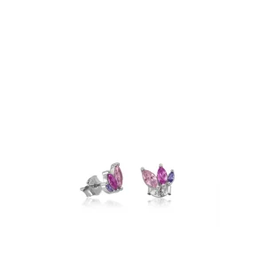 Pendientes Pequeños | LINEARGENT Pendientes pequeños con gemas en tonos rosados