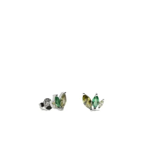 Pendientes Pequeños | LINEARGENT Pendientes pequeños con gemas en tonos verdes
