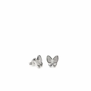 Pendientes Pequeños | LINEARGENT Pendientes pequeños de plata brillantes motivo mariposa