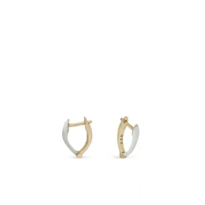 Pendientes Originales | LINEARGENT Pendientes pequeños de plata diseño esmalte blanco