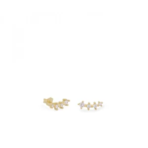 Pendientes Pequeños | LINEARGENT Pendientes pequeños diseño arco de circonitas talla redonda