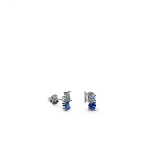 Pendientes De Piedra Natural | Pendientes De Piedras De Colores | LINEARGENT Pendientes pequeños diseño de dos cuarzos adamantinos
