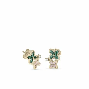 Pendientes Pequeños | LINEARGENT Pendientes pequeños diseño de flor compuestos por piedras