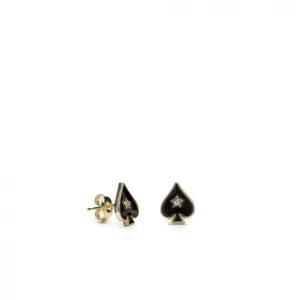 Pendientes Pequeños | LINEARGENT Pendientes pequeños diseño de pica con esmalte y circonita