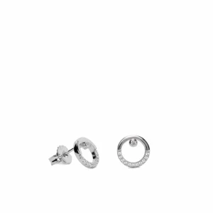Pendientes Pequeños | LINEARGENT Pendientes pequeños plata brillantes circulares con circonita central