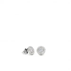 Pendientes Pequeños | LINEARGENT Pendientes pequeños plata brillantes motivo circular con circonitas