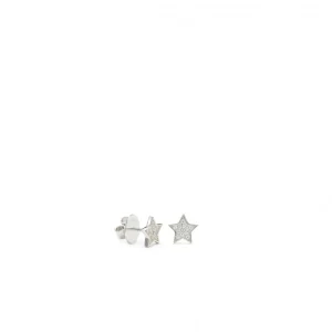 Pendientes Pequeños | LINEARGENT Pendientes pequeños plata brillantes silueta estrella