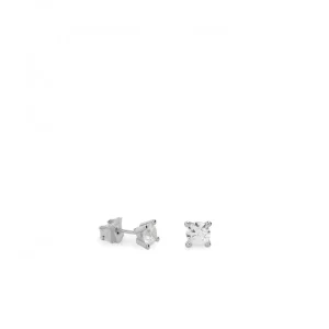 Pendientes Pequeños | LINEARGENT Pendientes pequeños plata diseño 4 garras con circonita