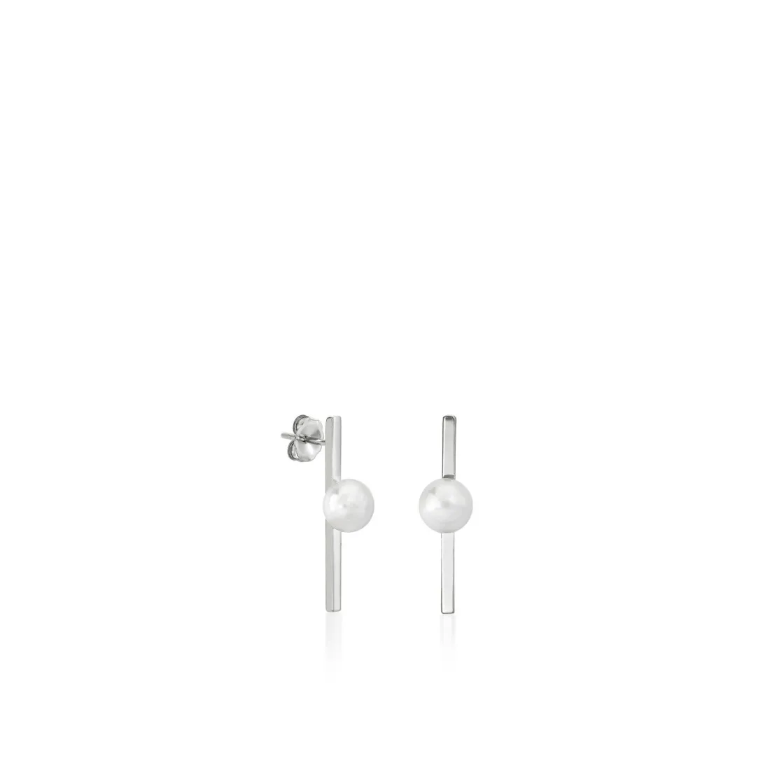 Pendientes Perlas | LINEARGENT Pendientes perla diseño minimalista con perla central