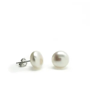 Pendientes Perlas | LINEARGENT Pendientes perlas chatas pequeñas y clásicas