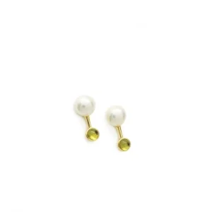 Pendientes Perlas | LINEARGENT Pendientes perlas con diseño up&down tono verde