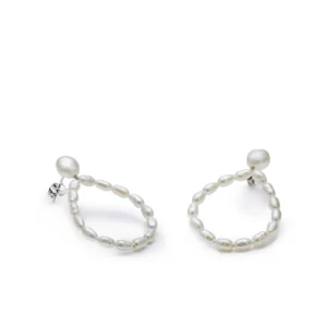 Pendientes Perlas | LINEARGENT Pendientes perlas estilo aro en forma de pera