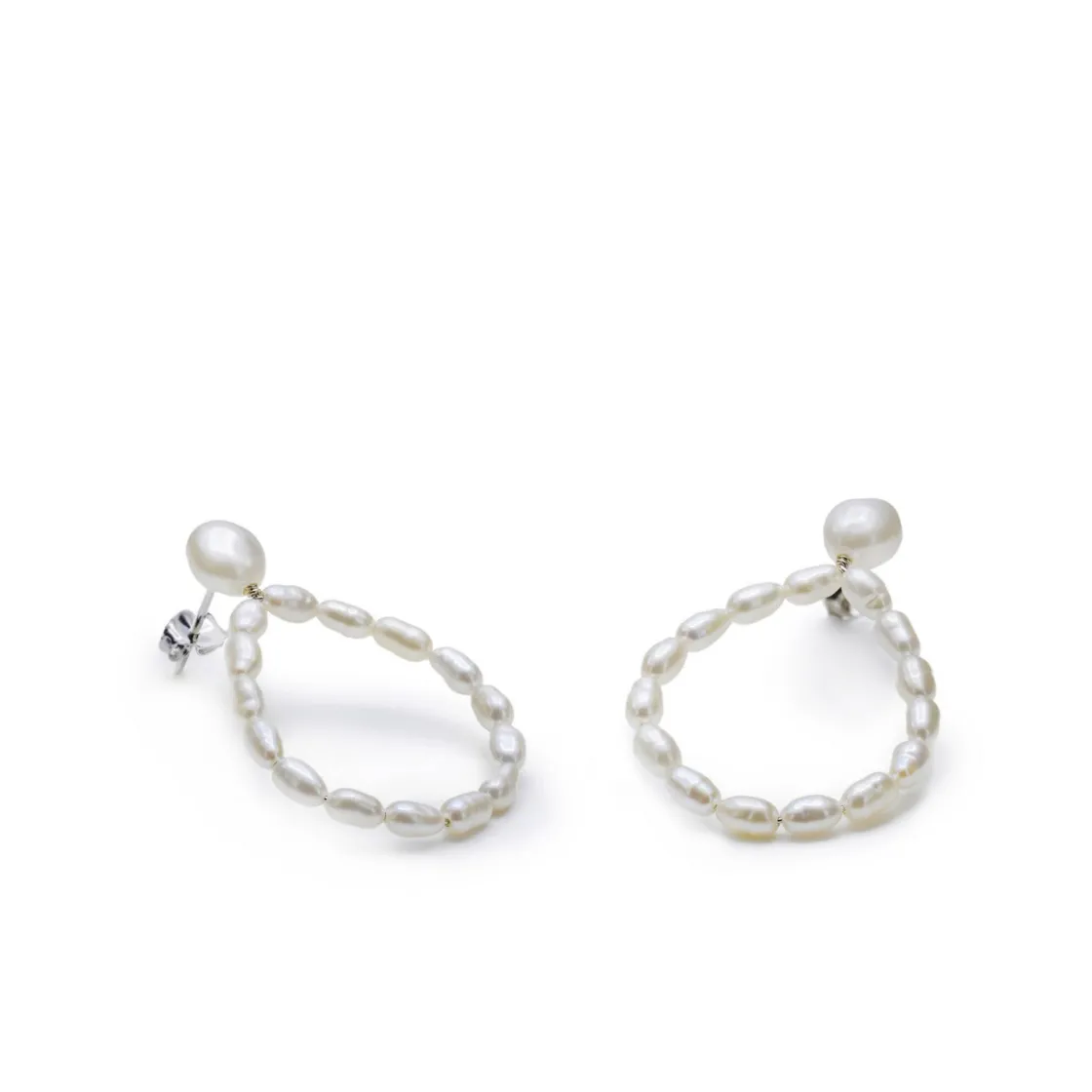 Pendientes Perlas | LINEARGENT Pendientes perlas estilo aro en forma de pera