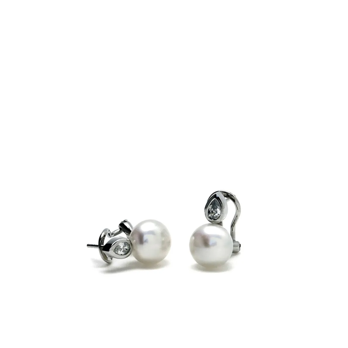 Pendientes Perlas | Pendientes Pequeños | LINEARGENT Pendientes perlas estilo tu y yo con detalle de lágrima y circonita