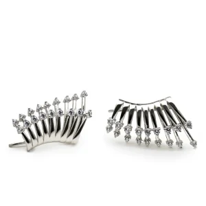 Pendientes Trepadores | LINEARGENT Pendientes trepadores con diseño cascada de plata