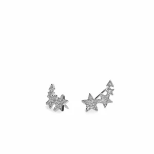 Pendientes Trepadores | LINEARGENT Pendientes trepadores de plata diseño estrella ascendiente