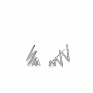 Pendientes Trepadores | LINEARGENT Pendientes trepadores de plata diseño zig zag