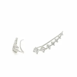 Pendientes Trepadores | LINEARGENT Pendientes trepadores de plata mujer diseño con circonitas
