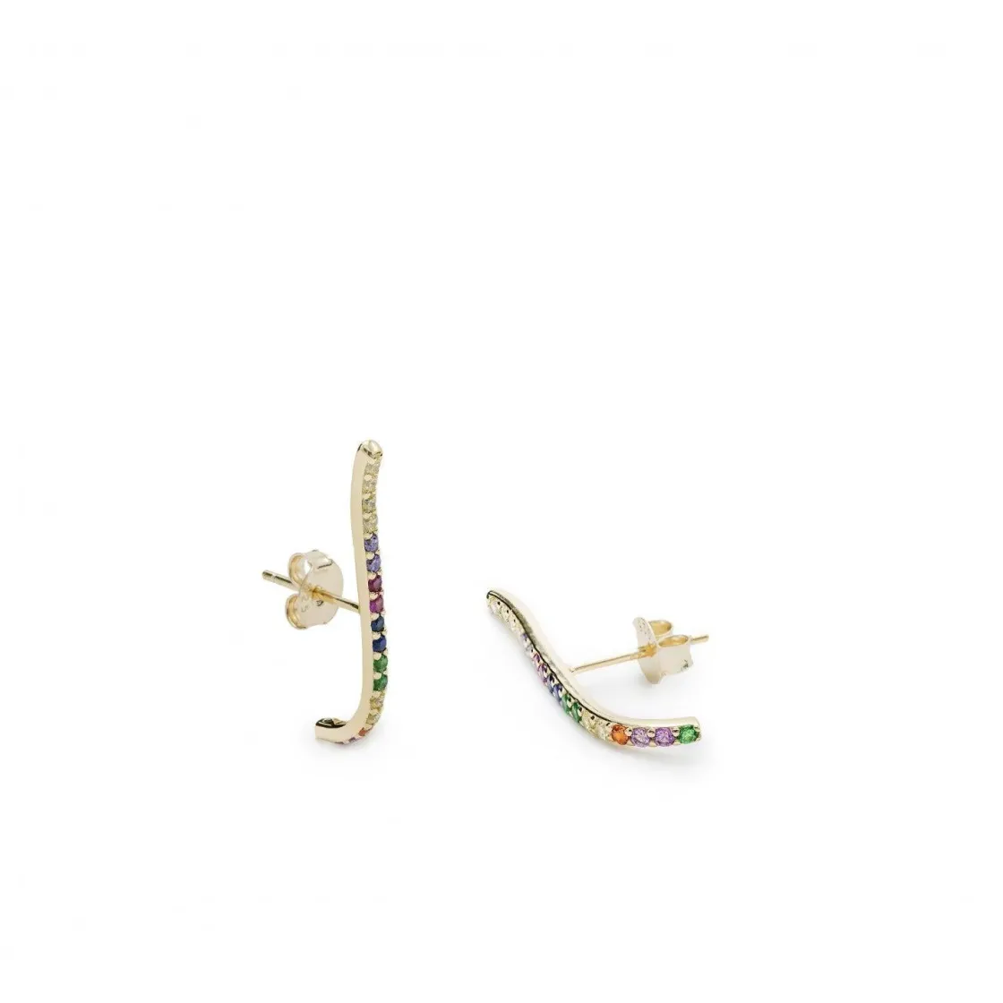 Pendientes Originales | Pendientes Trepadores | LINEARGENT Pendientes trepadores diseño carril de cuarzos adamantinos