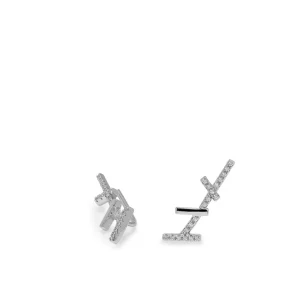 Pendientes Trepadores | LINEARGENT Pendientes trepadores diseño minimalista con circonitas
