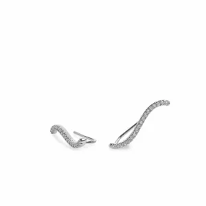 Pendientes Trepadores | LINEARGENT Pendientes trepadores en plata diseño curvado