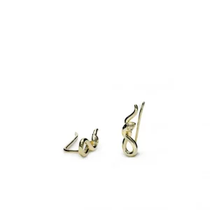 Pendientes Originales | Pendientes Trepadores | LINEARGENT Pendientes trepadores motivo serpiente bañados en oro