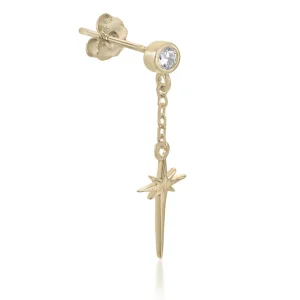 Segundo Pendiente | LINEARGENT Piercing con colgante de plata diseño charm destello