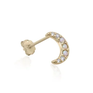 Segundo Pendiente | LINEARGENT Piercing de plata baño dorado con diseño luna